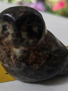 Vintage Napcoware Miniature Owl Figurine Brown Stoneware